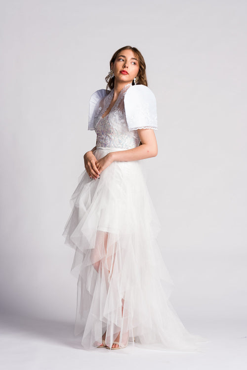 'Belle' Sequin & Tulle Formal & Bridal Dress (Snow White)