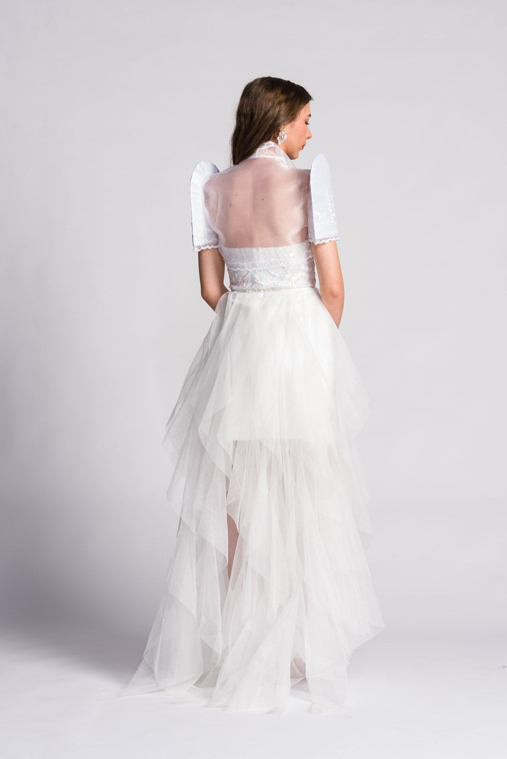 'Luisa' Bolero Filipiniana Sleeves (Snow White)