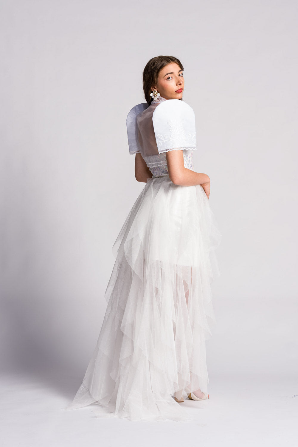 'Luisa' Bolero Filipiniana Sleeves (Snow White)