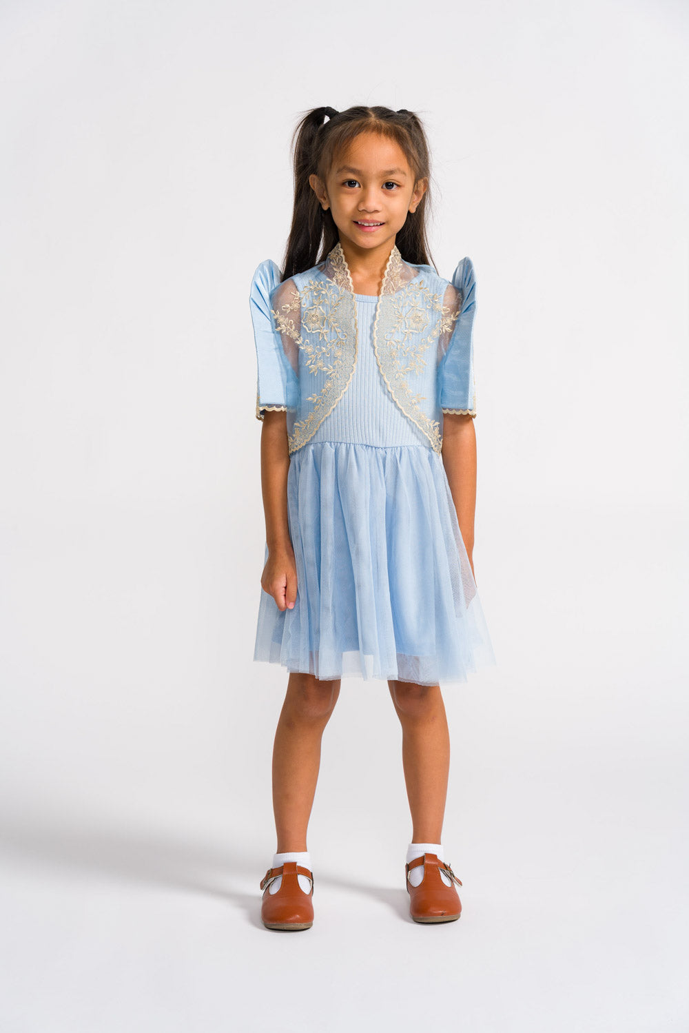'Nenita' Children's Filipiniana Bolero (Powder Blue), Organza