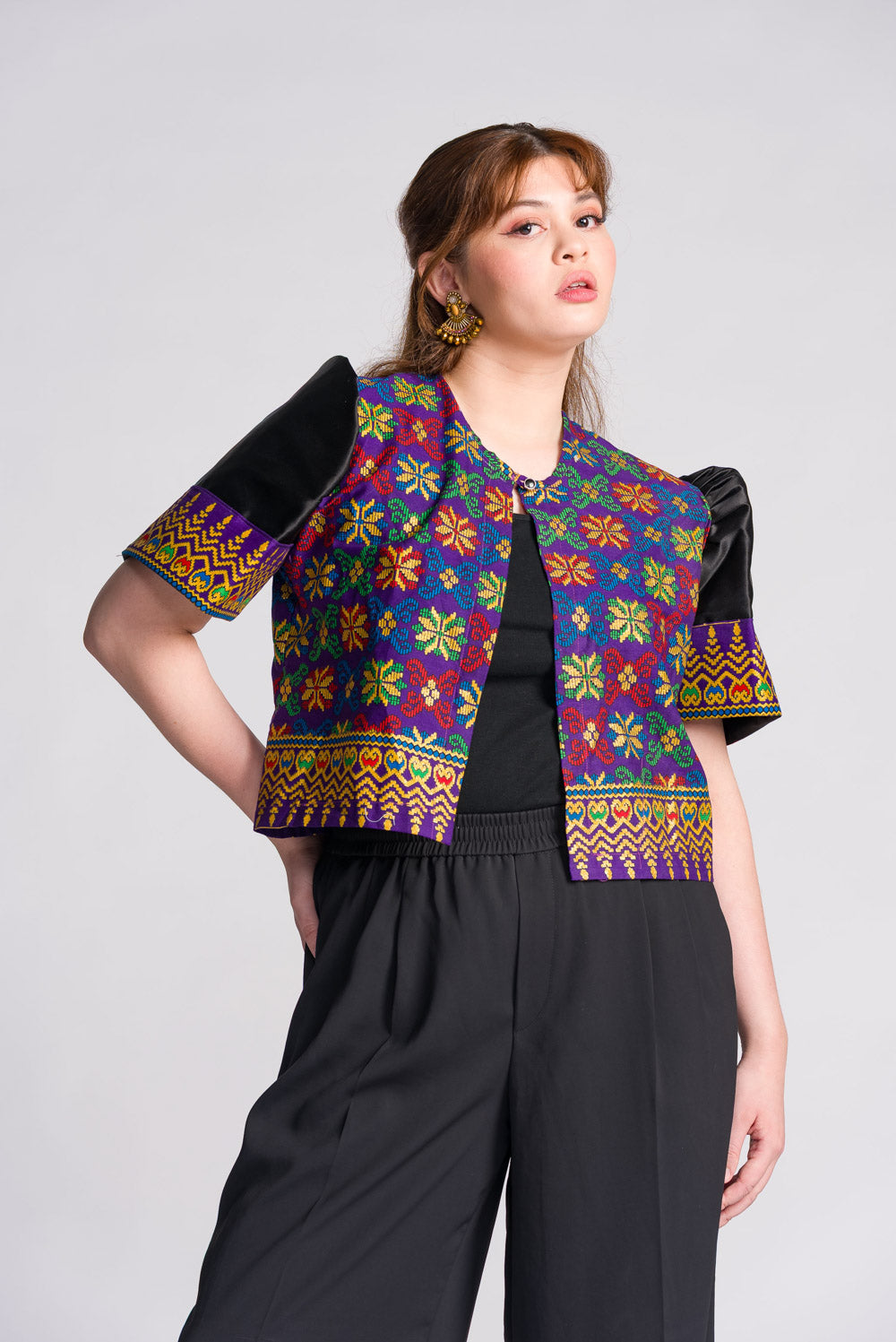 'Buwan' Mindanao Geometric Print Filipiniana Bolero