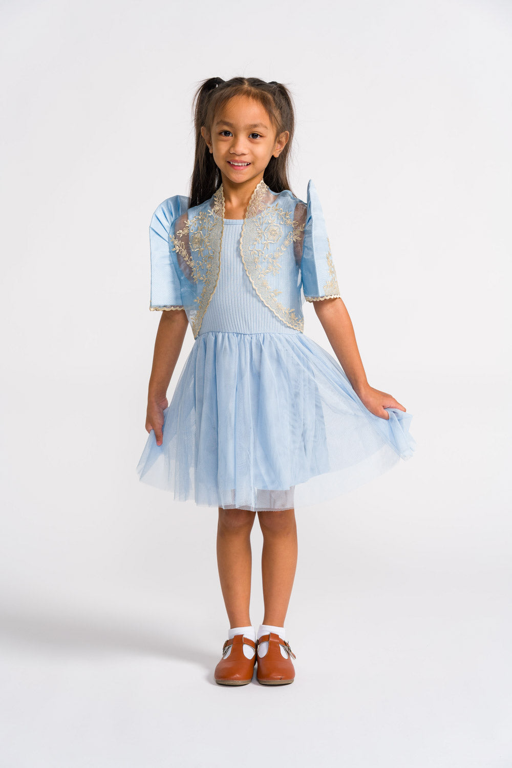 'Nenita' Children's Filipiniana Bolero (Powder Blue), Organza