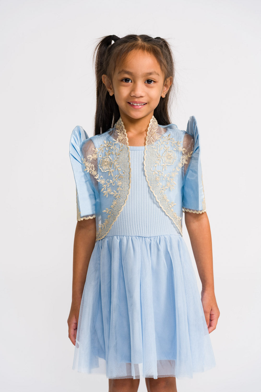 'Nenita' Children's Filipiniana Bolero (Powder Blue), Organza