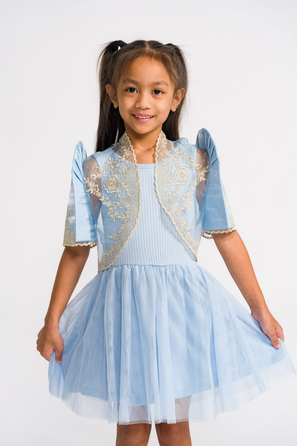 'Nenita' Children's Filipiniana Bolero (Powder Blue), Organza