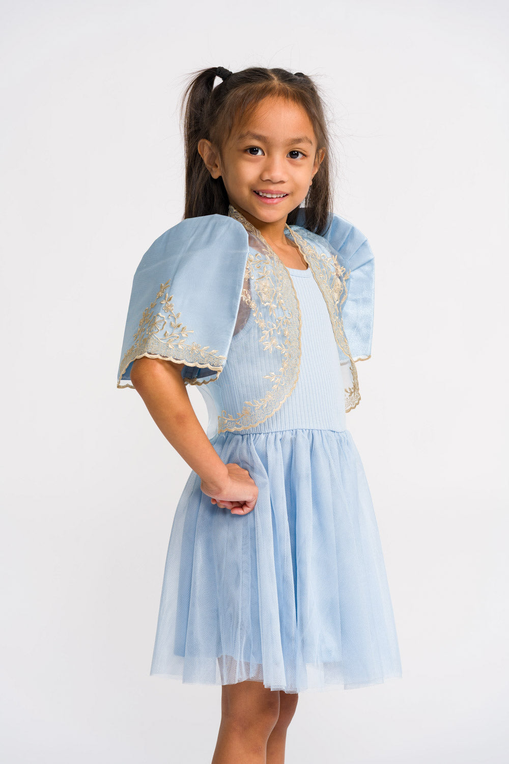 'Nenita' Children's Filipiniana Bolero (Powder Blue), Organza