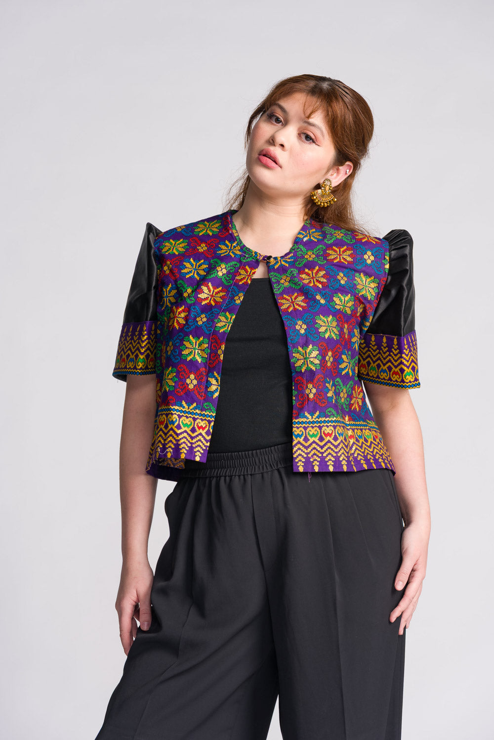 'Buwan' Mindanao Geometric Print Filipiniana Bolero