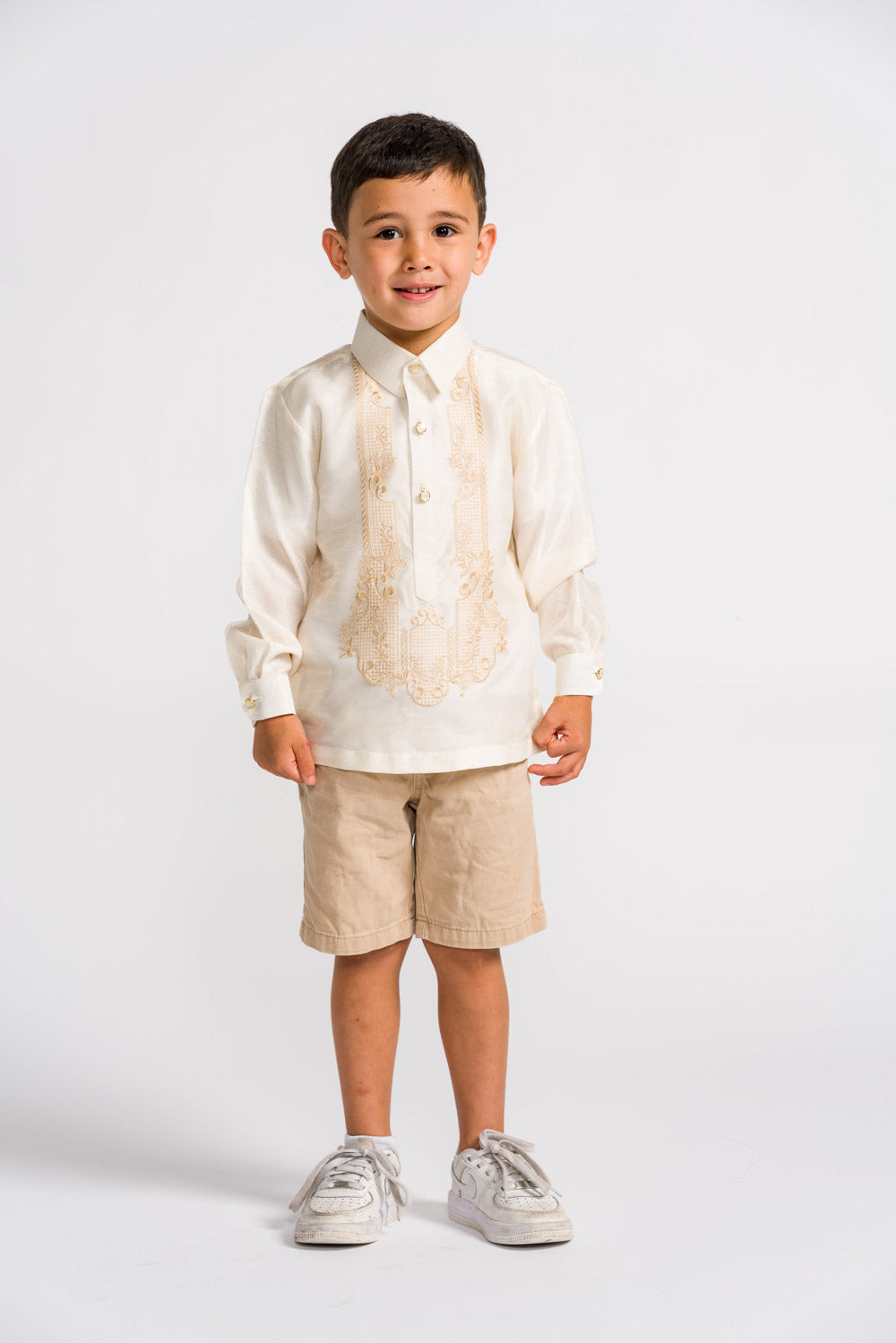 'Antonito' Children's Barong Tagalog – Cream, Organza