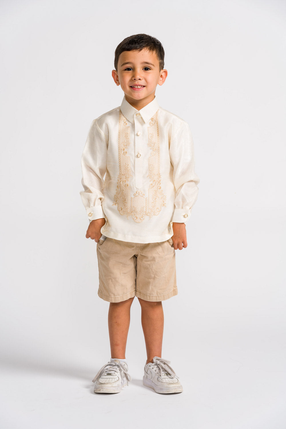 'Antonito' Children's Barong Tagalog – Cream, Organza