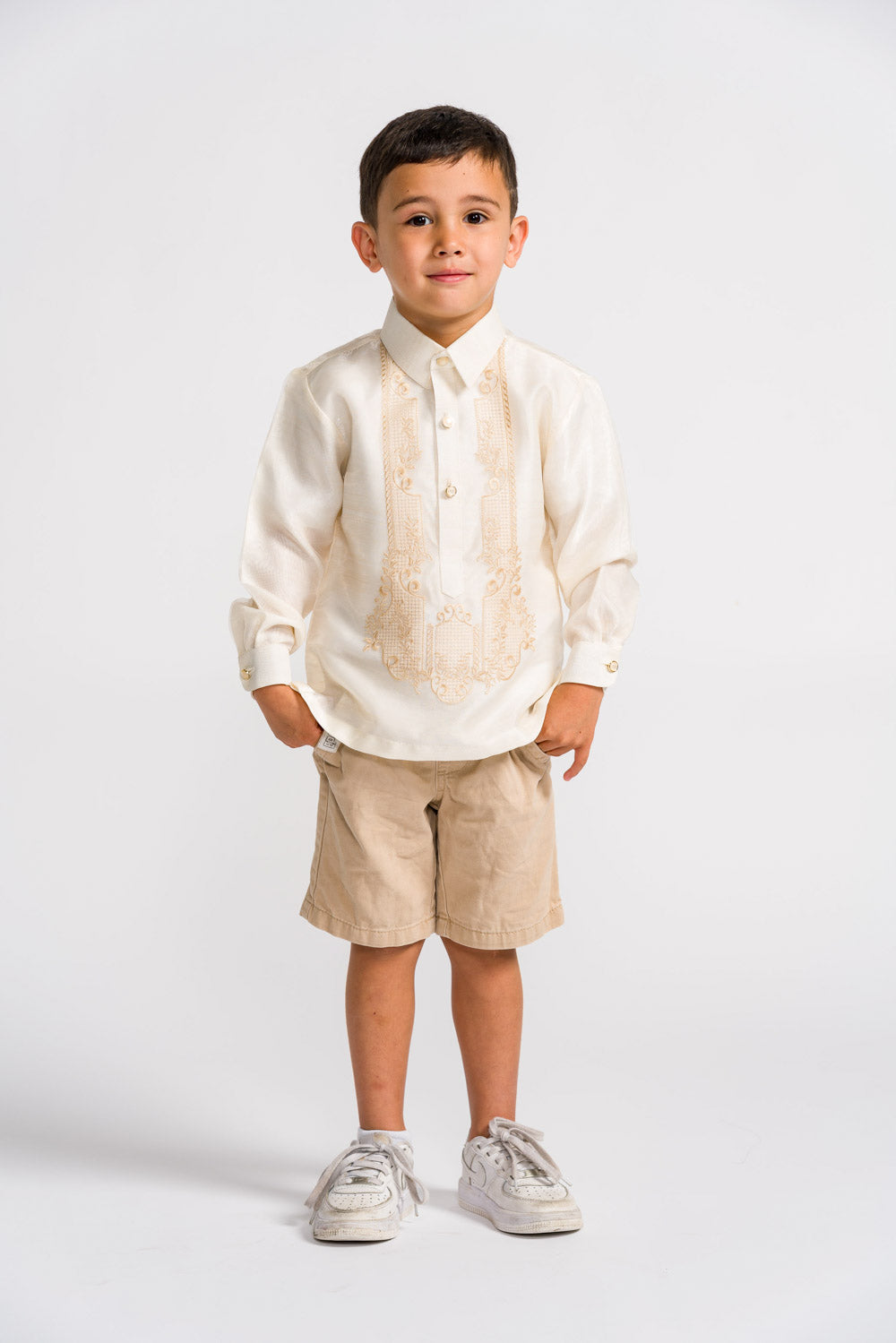 'Antonito' Children's Barong Tagalog – Cream, Organza