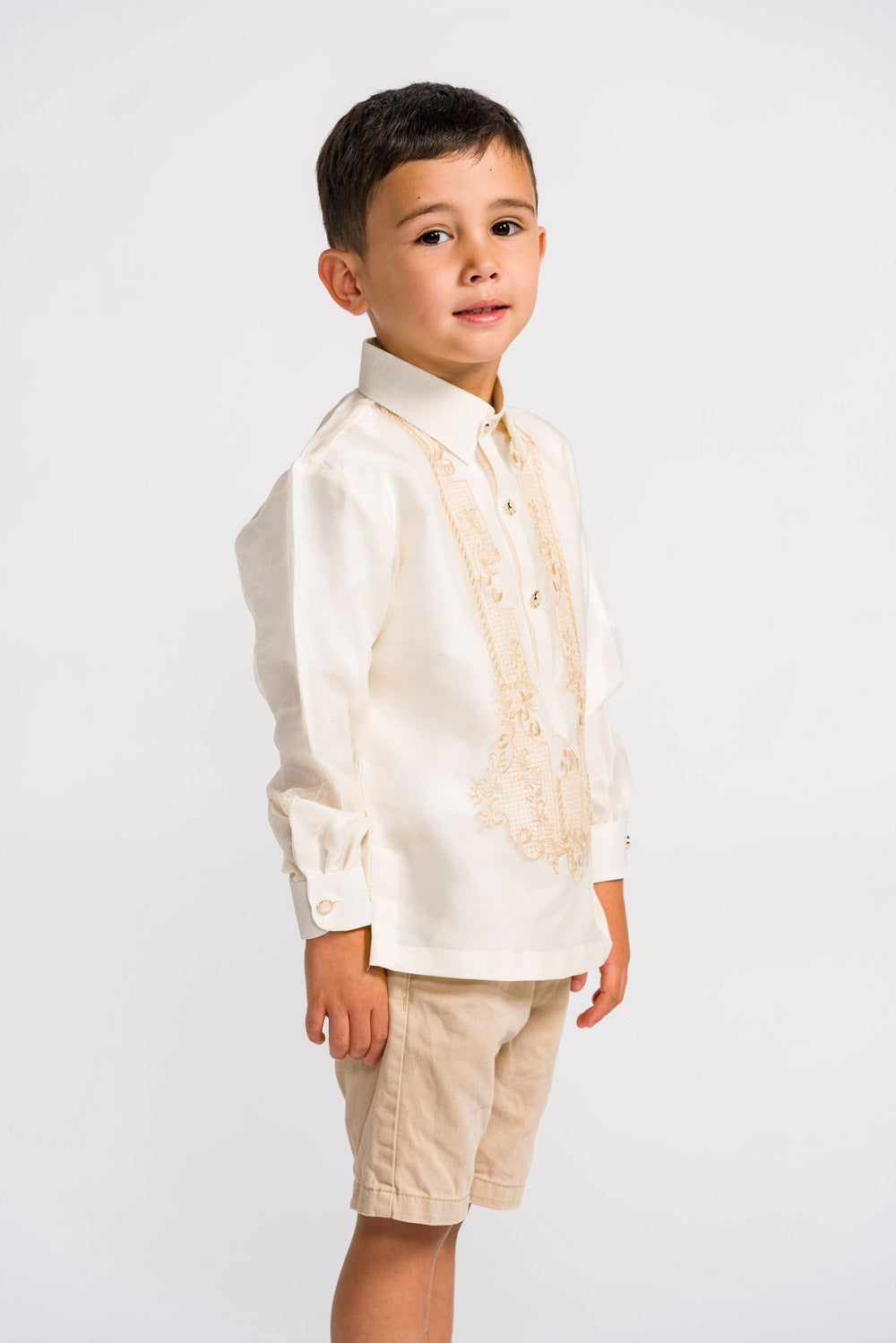 'Antonito' Children's Barong Tagalog – Cream, Organza