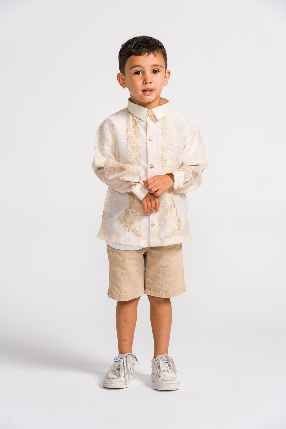 'Miguel' Children's Barong Tagalog – Cream, Jusilyn