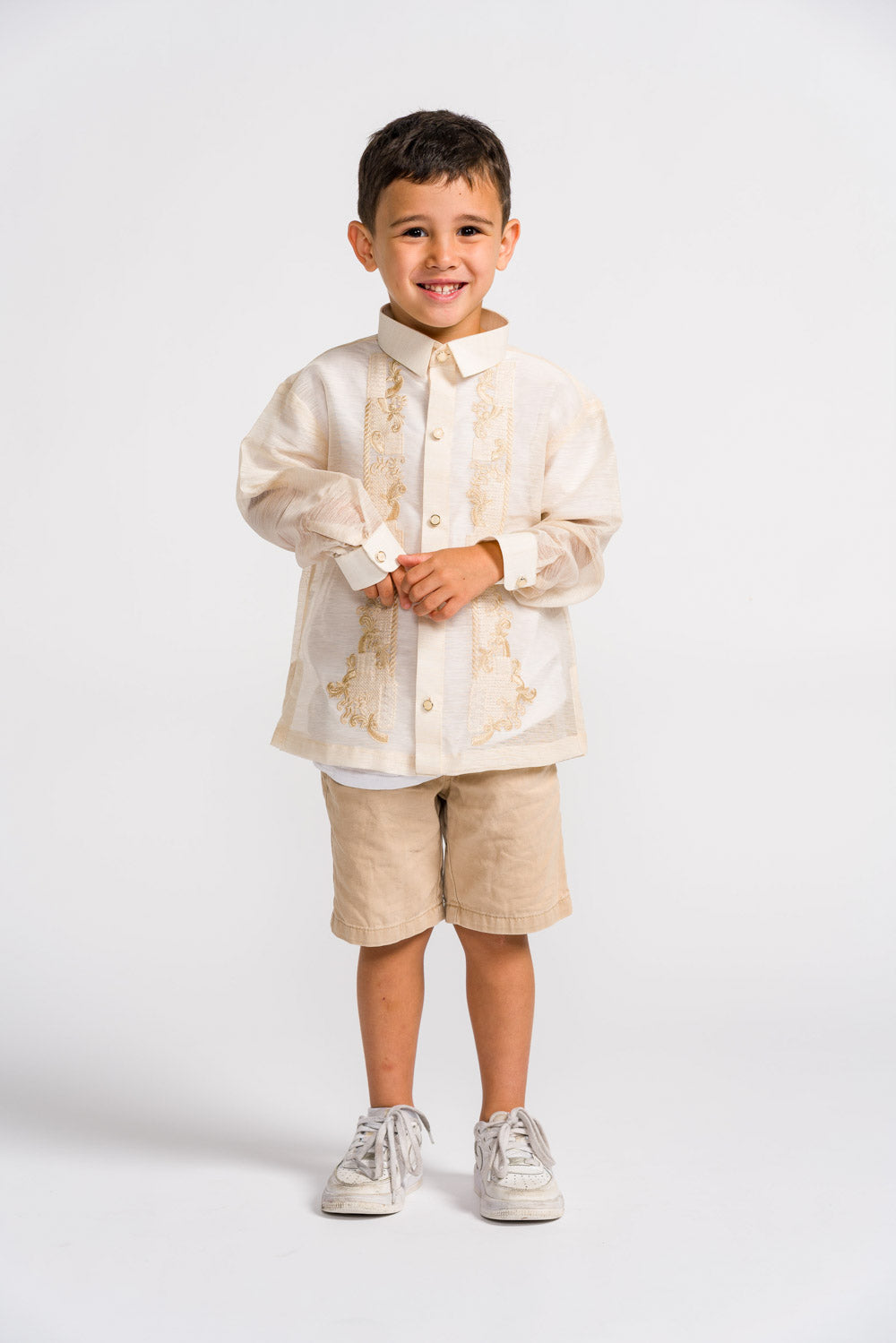 'Miguel' Children's Barong Tagalog – Cream, Jusilyn