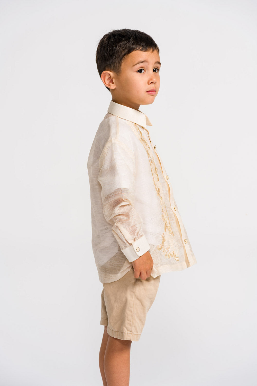 'Miguel' Children's Barong Tagalog – Cream, Jusilyn