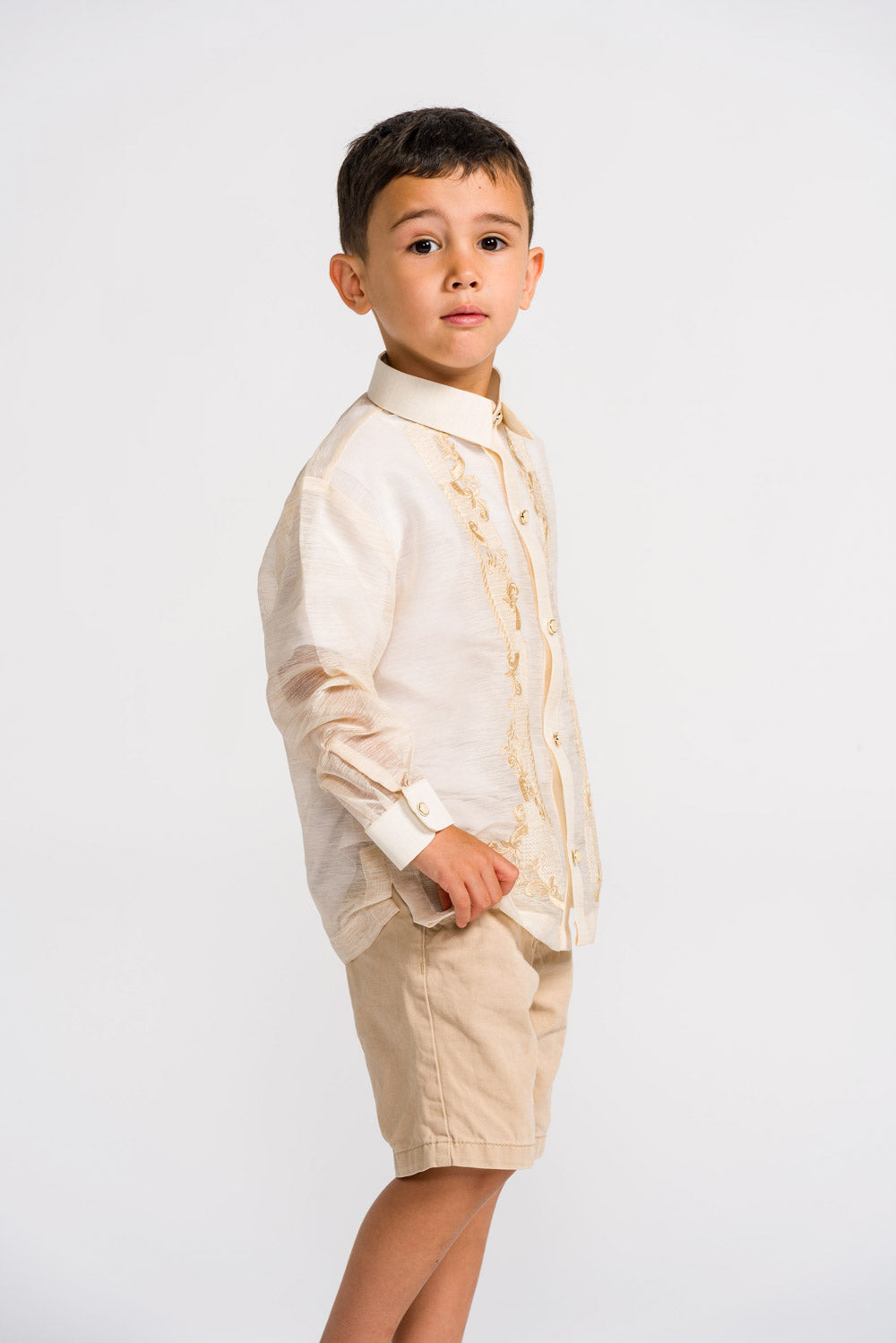 'Miguel' Children's Barong Tagalog – Cream, Jusilyn