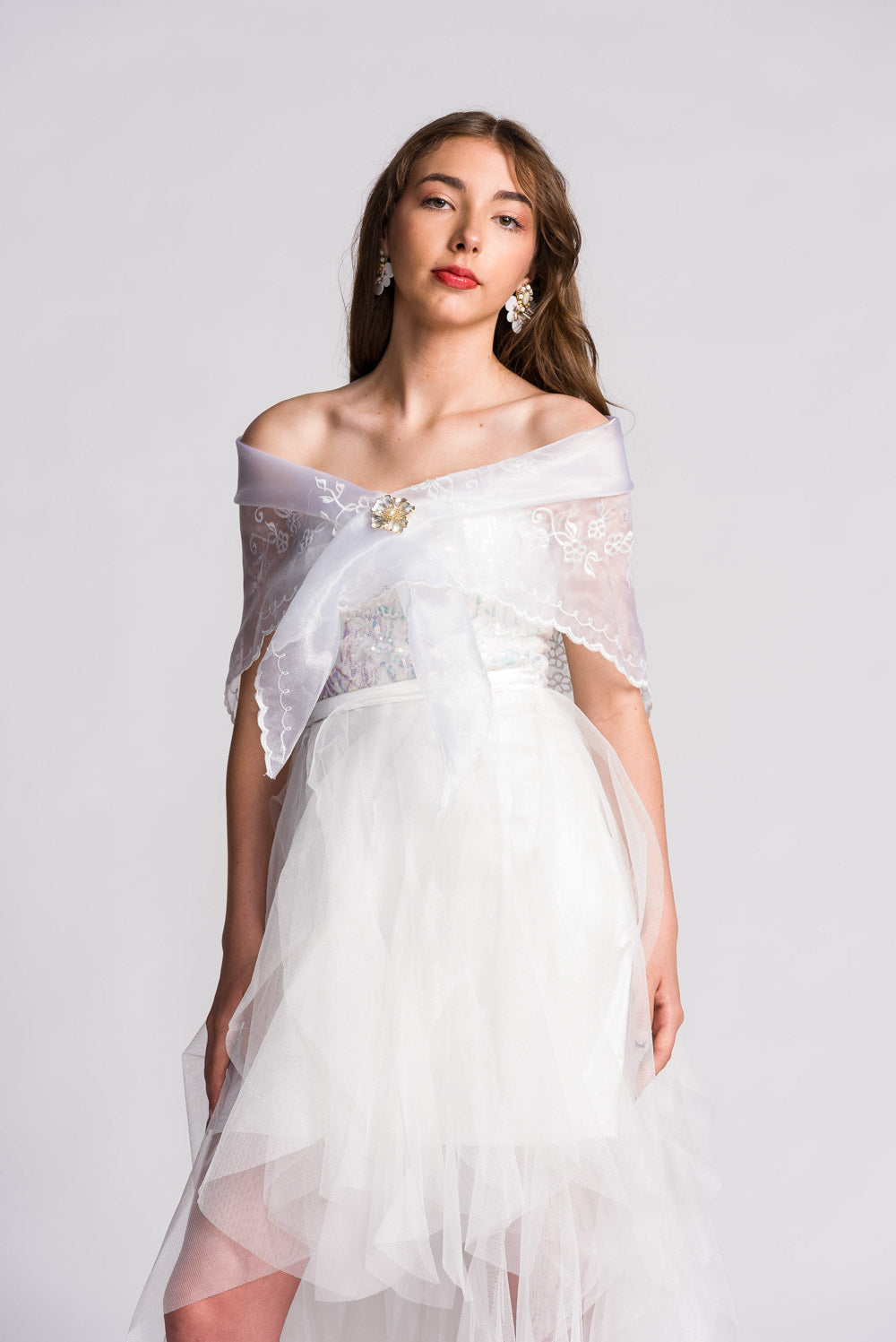 'Maria Clara' Filipiniana Alampay (Snow White)