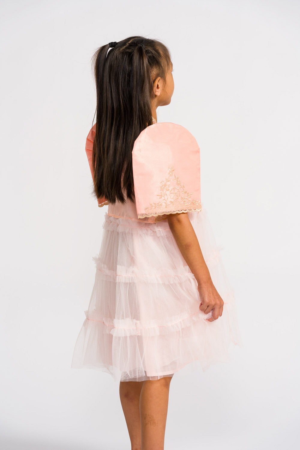 'Nenita' Children's Filipiniana Bolero (Peach), Organza