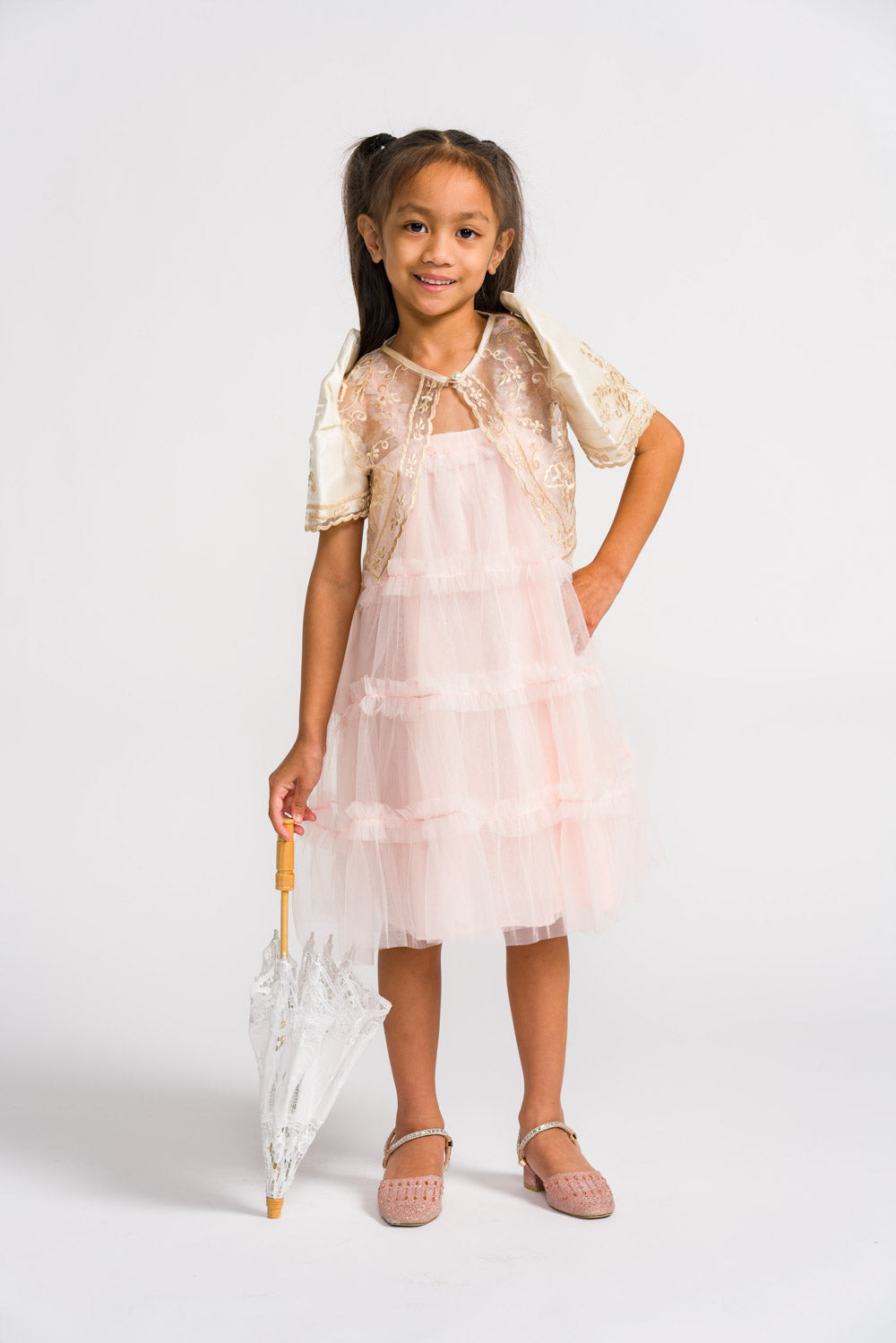 'Carmencita' Children's Filipiniana Bolero (Cream), Organza