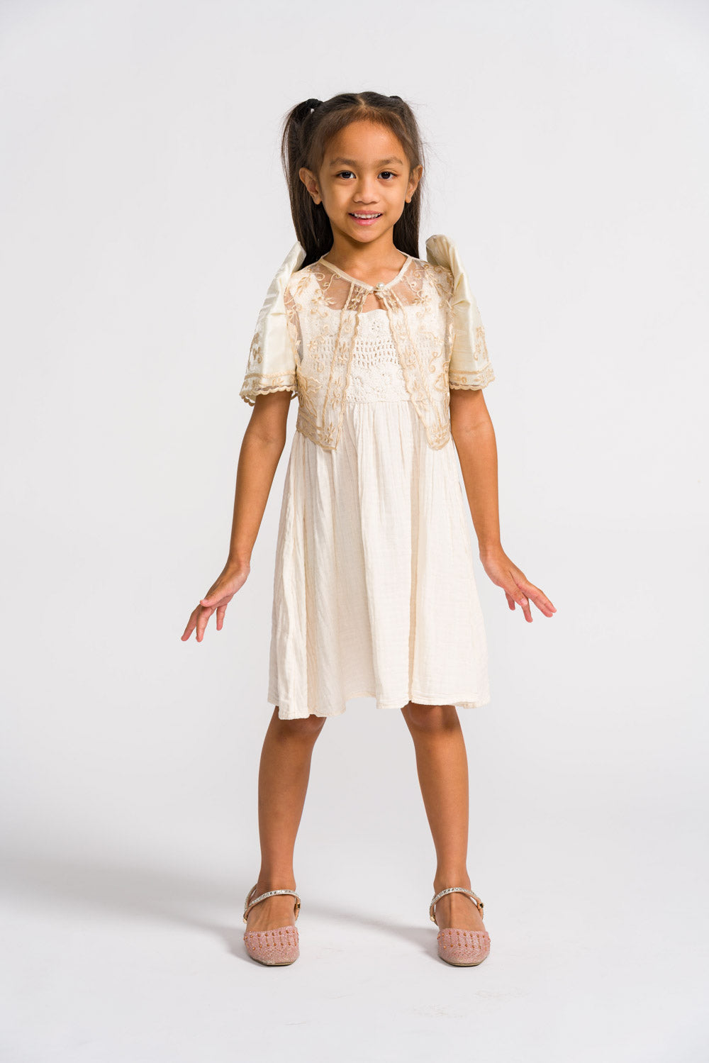 'Carmencita' Children's Filipiniana Bolero (Cream), Organza