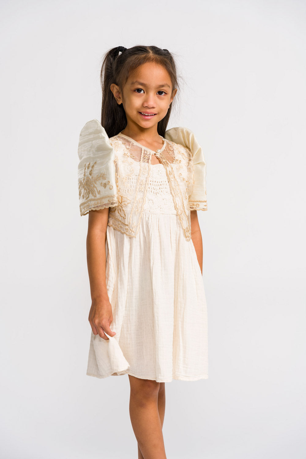 'Carmencita' Children's Filipiniana Bolero (Cream), Organza