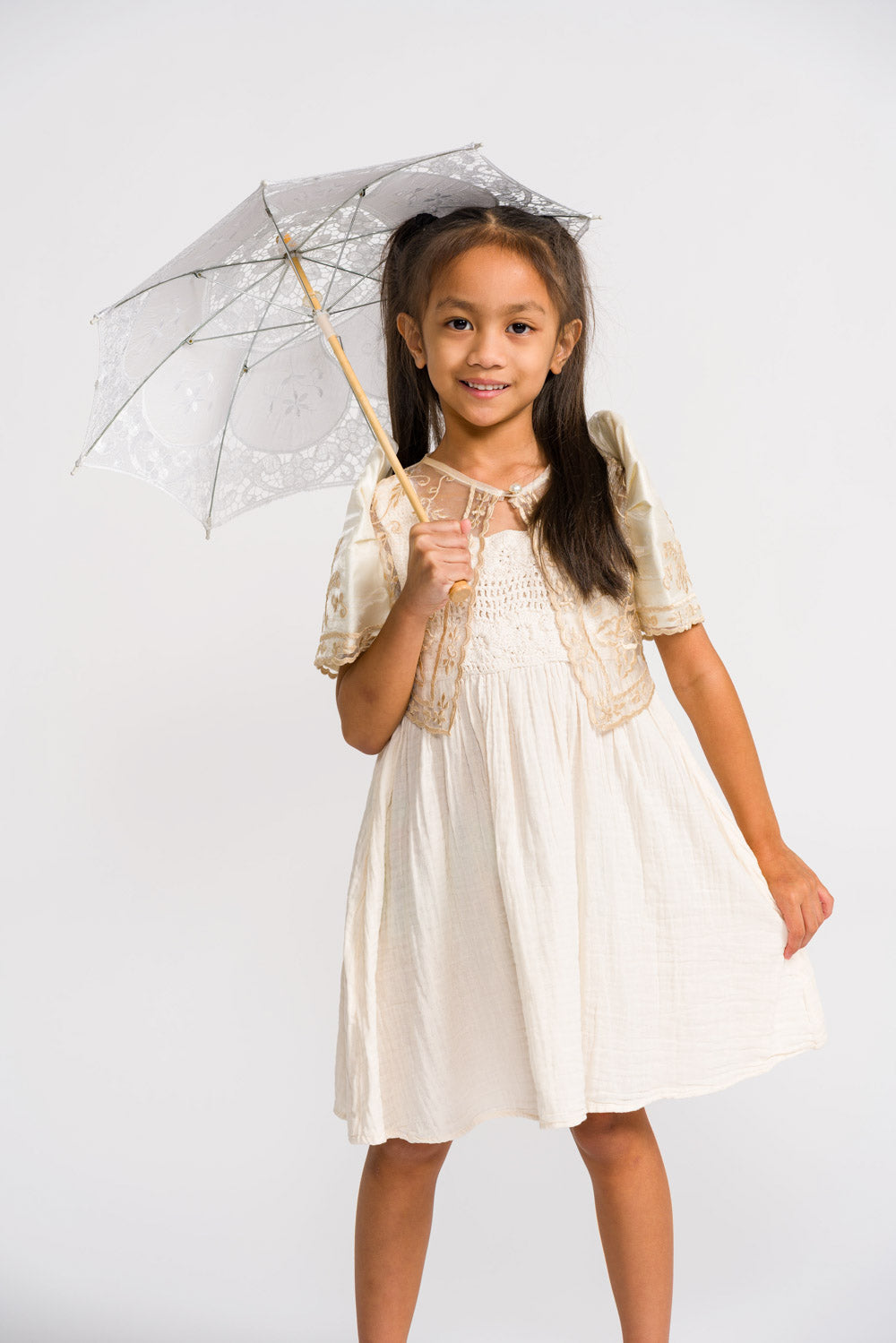 'Carmencita' Children's Filipiniana Bolero (Cream), Organza