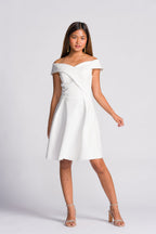 Filipiniana 'Clara' in Ivory White, close-up – Mestiza Filipina