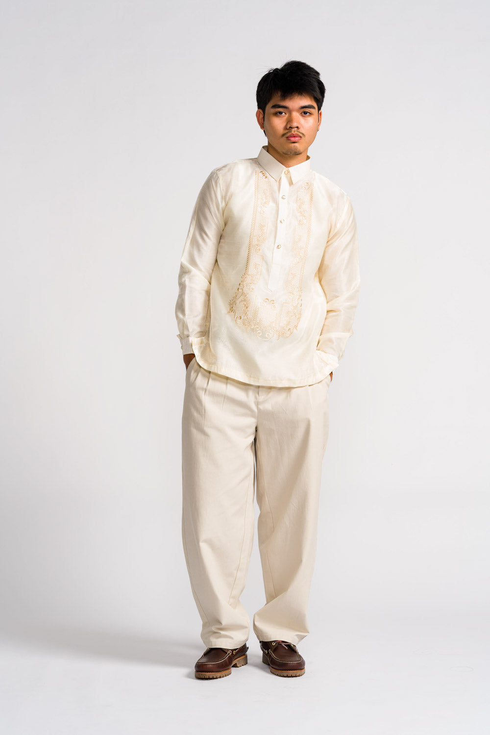 'Antonio' Classic Barong Tagalog – Cream, Organza