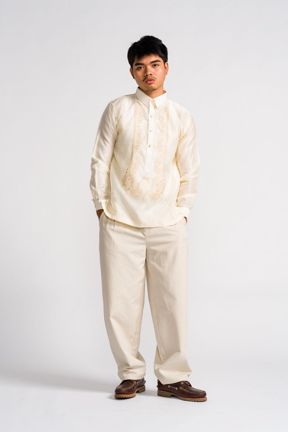 'Antonio' Classic Barong Tagalog – Cream, Organza