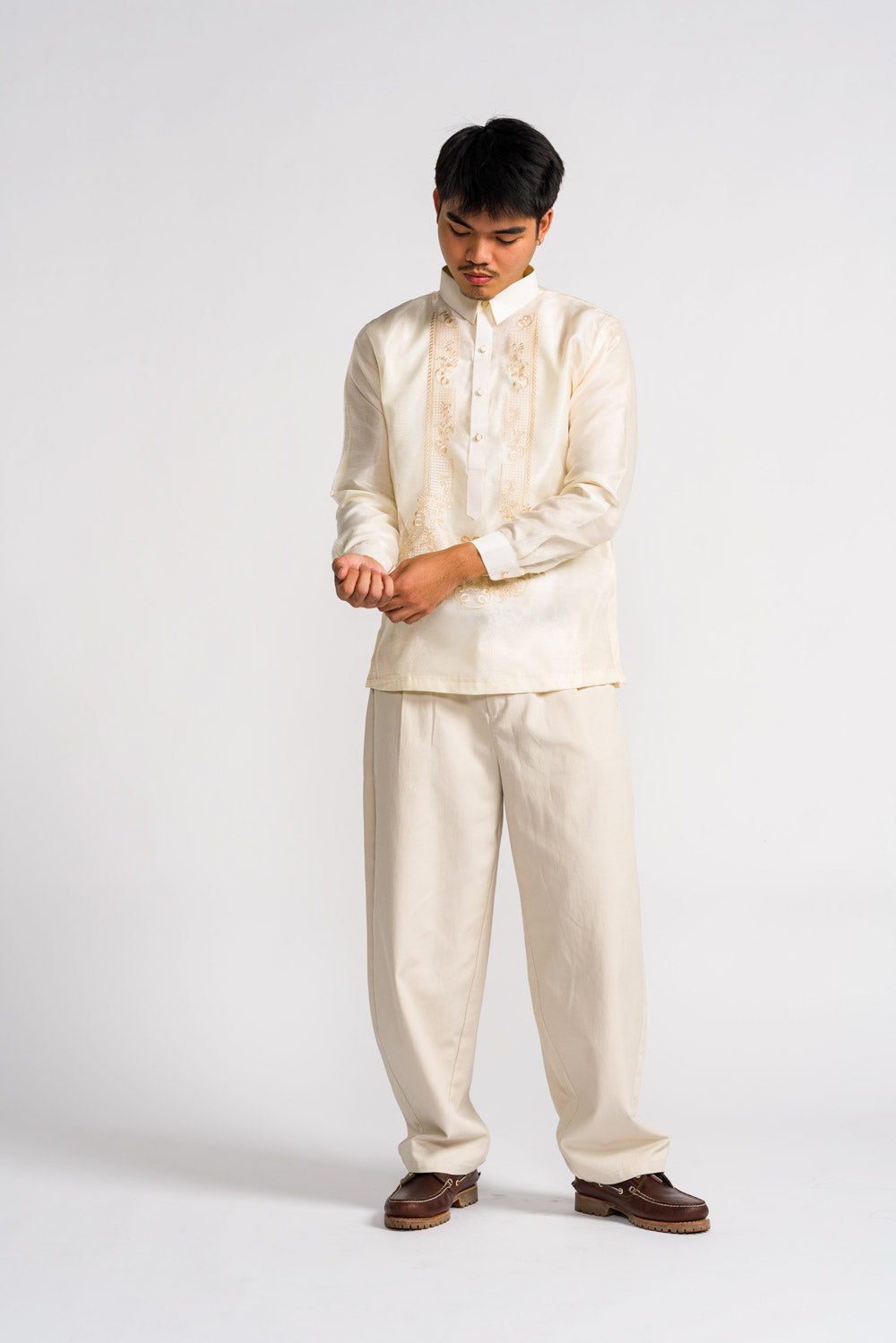 'Antonio' Classic Barong Tagalog – Cream, Organza