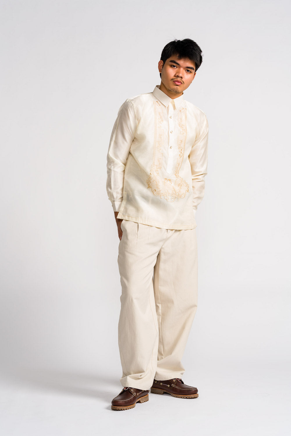 'Antonio' Classic Barong Tagalog – Cream, Organza