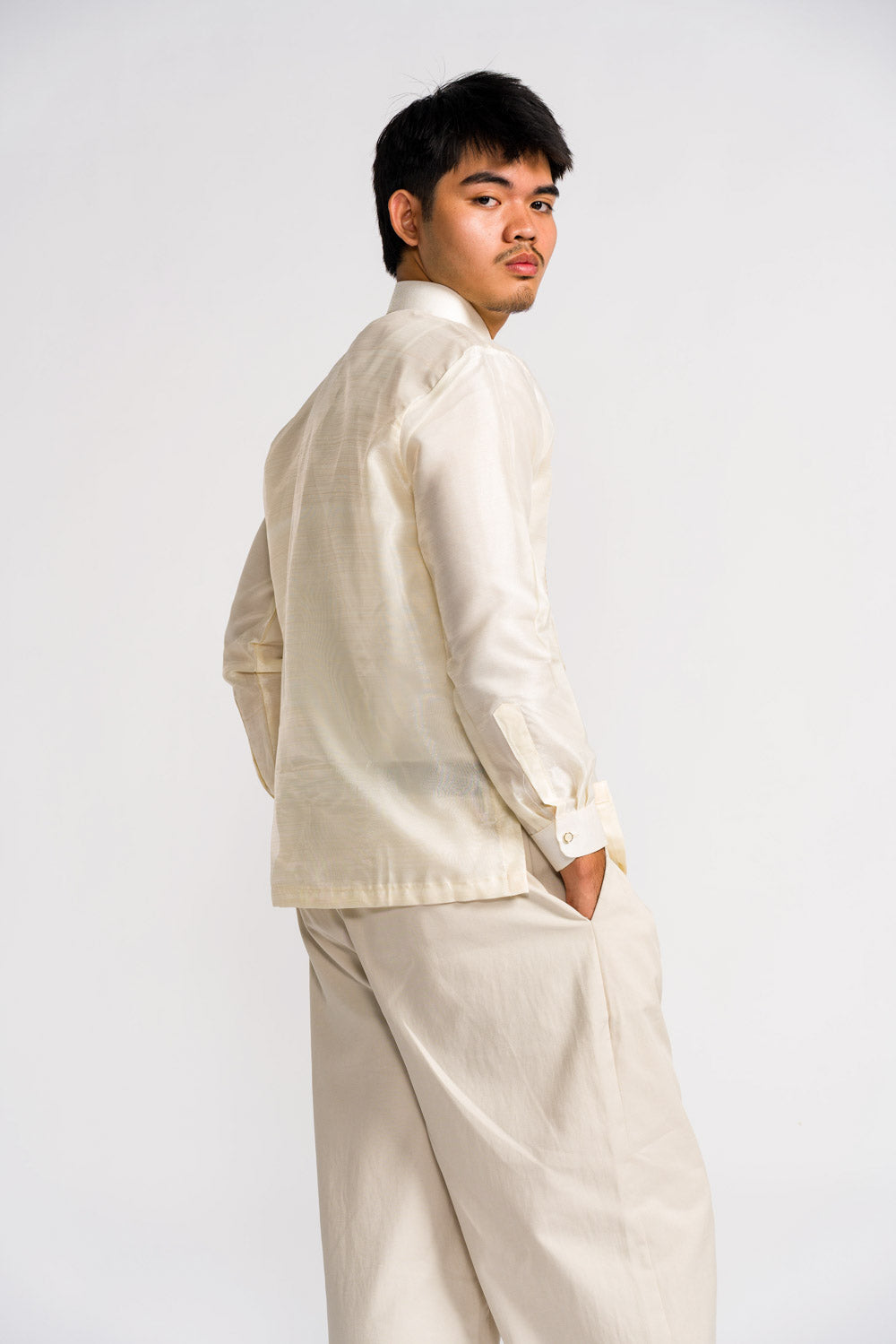 'Antonio' Classic Barong Tagalog – Cream, Organza