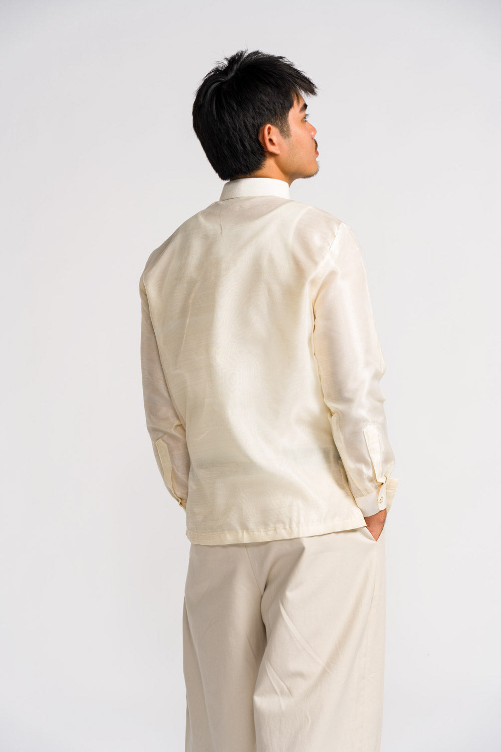 'Antonio' Classic Barong Tagalog – Cream, Organza