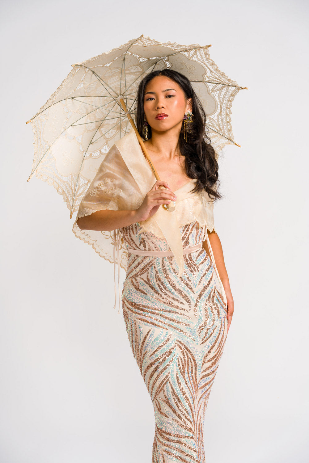 'Payong' Lace Parasol (Cream Beige)
