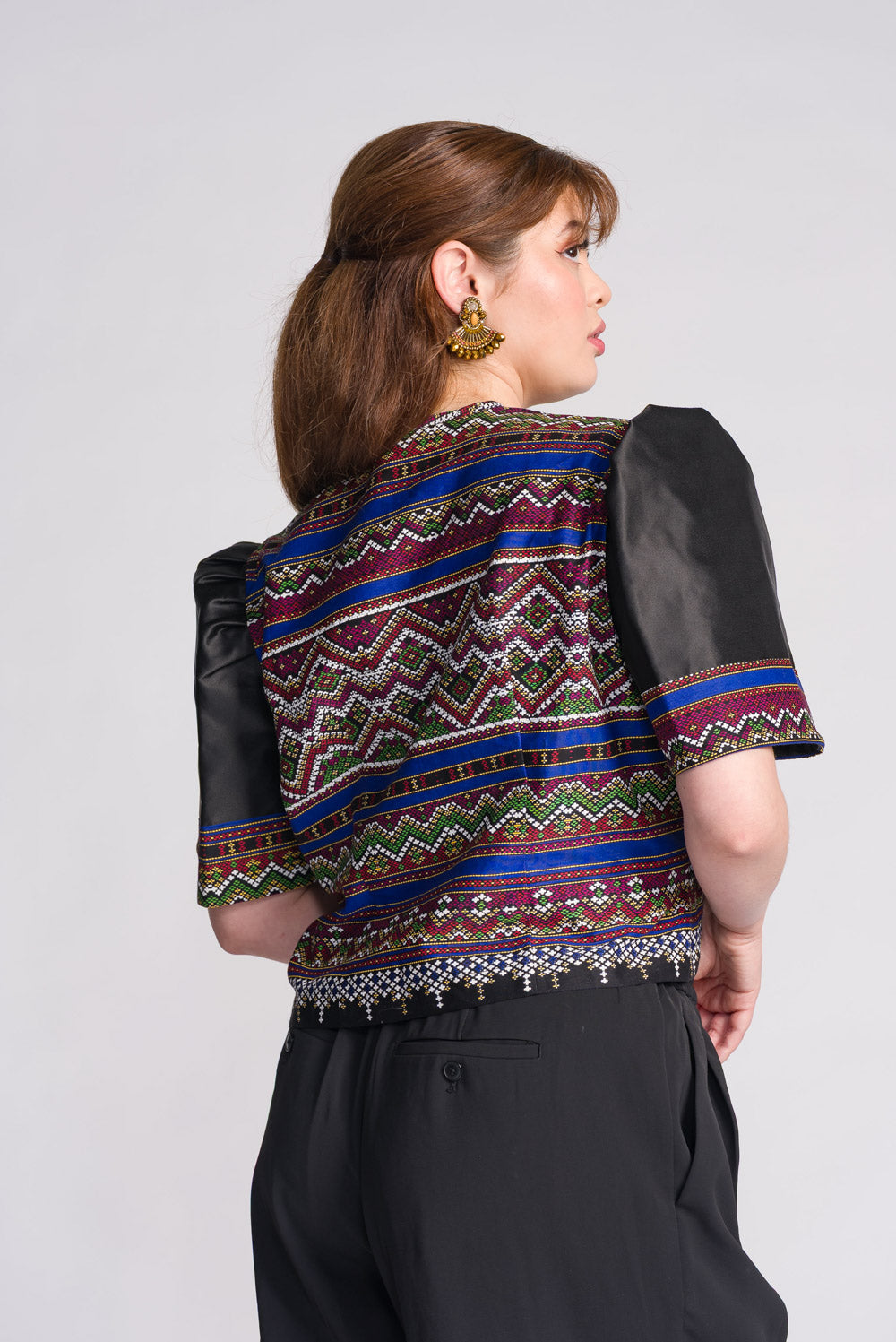 'Ulan' Mindanao Geometric Print Filipiniana Bolero