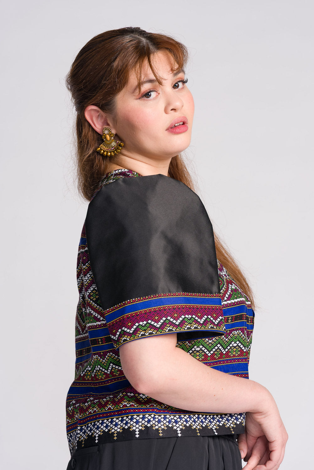 'Ulan' Mindanao Geometric Print Filipiniana Bolero