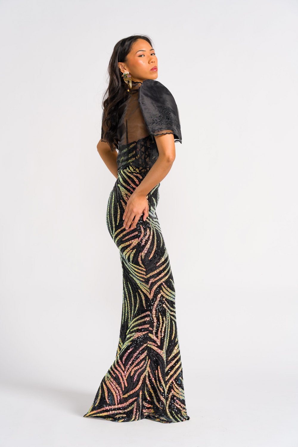 'Mirasol' Sequin Prom & Formal Gown (Black)
