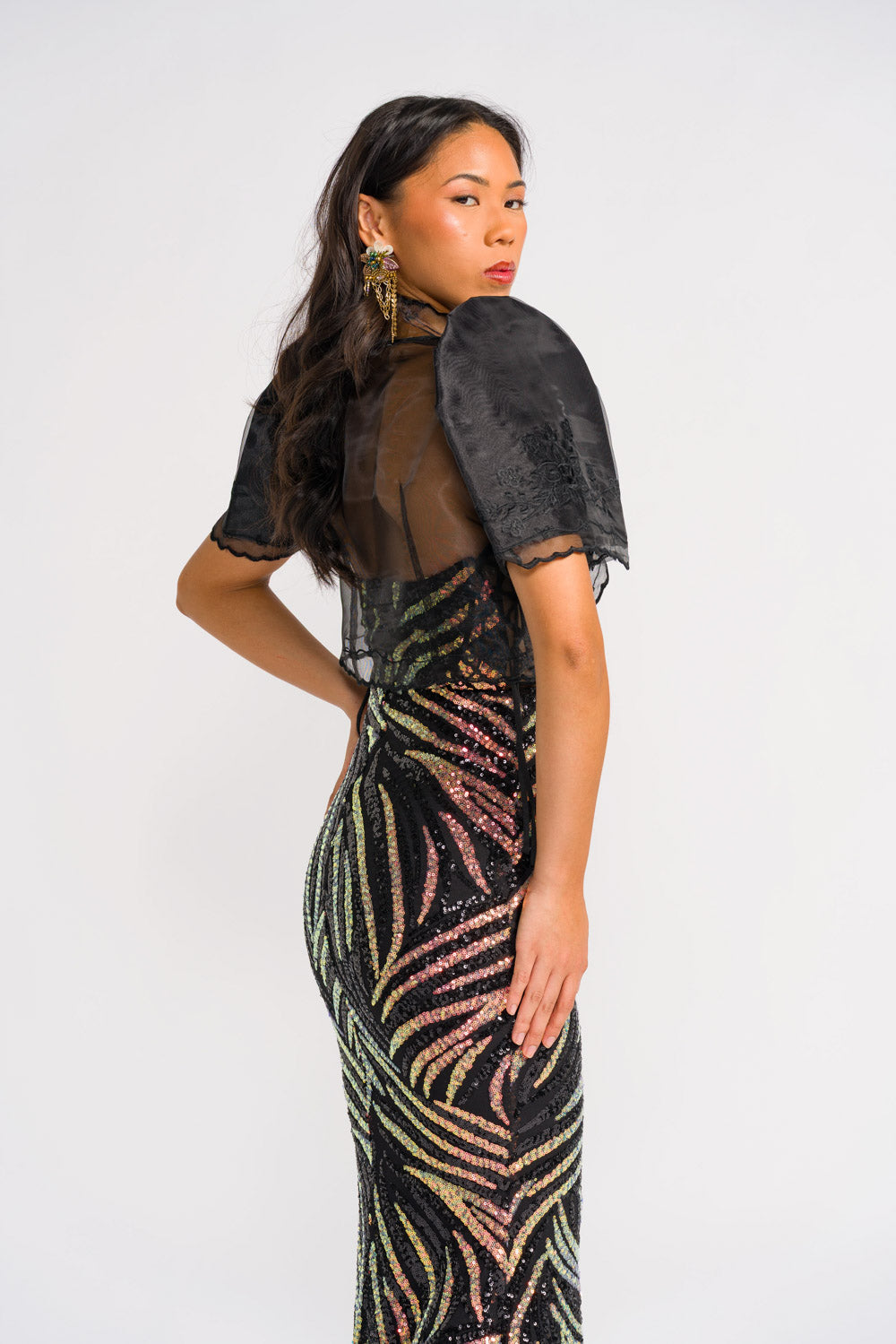 'Luisa' Bolero Filipiniana Sleeves (Midnight Black)