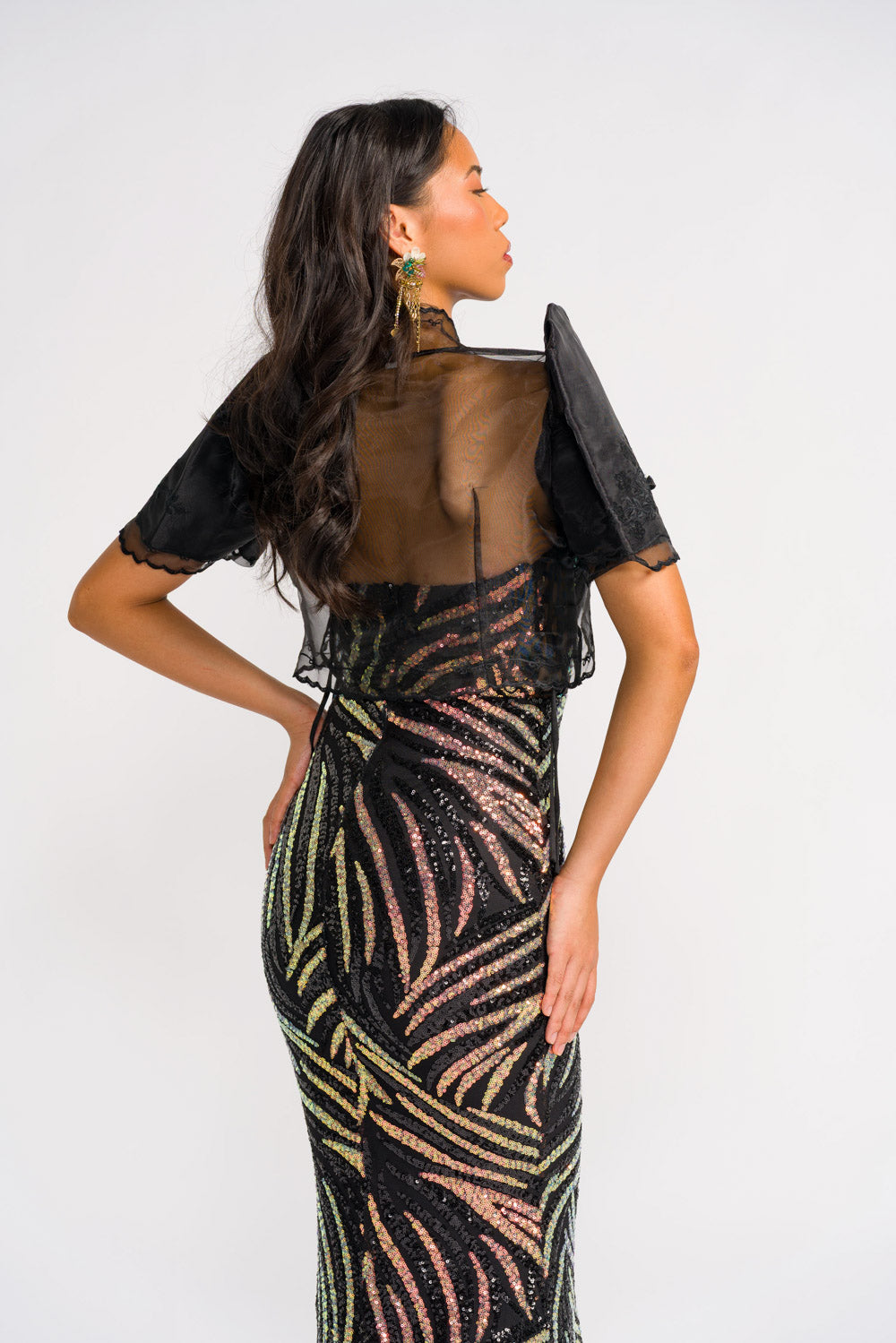 'Mirasol' Sequin Prom & Formal Gown (Black)