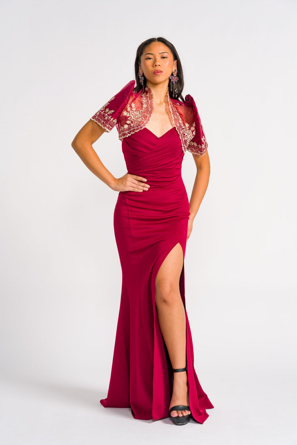 'Rosalia' Prom & Formal Gown (Burgundy)