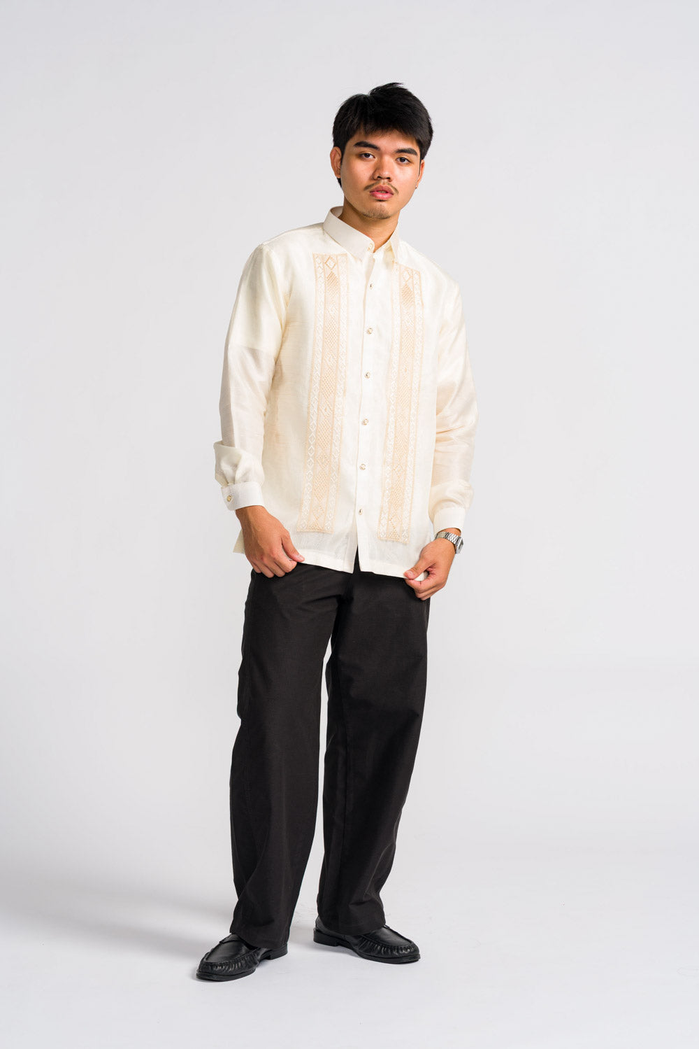'Pedro' Barong Tagalog – Cream, Organza