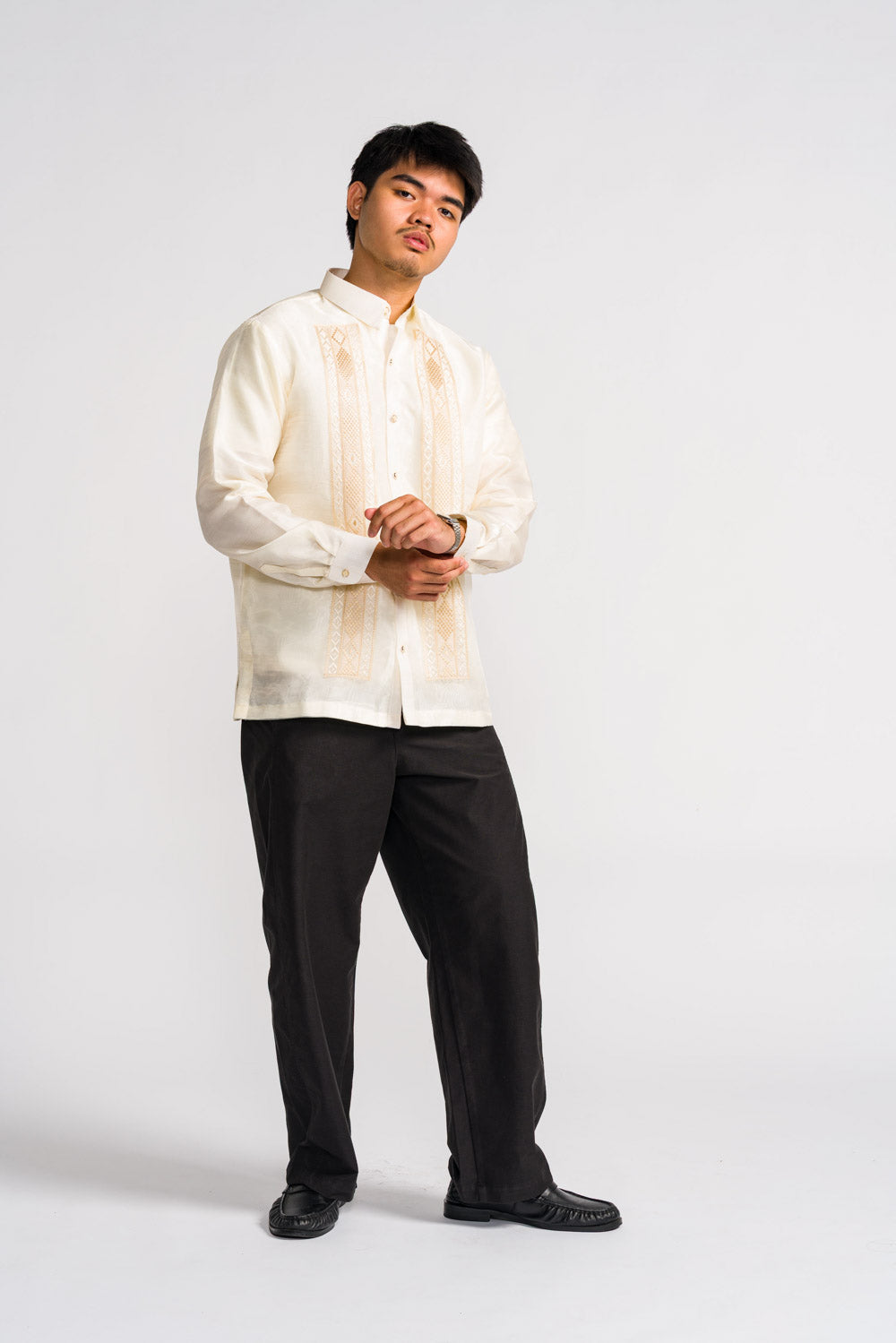 'Pedro' Barong Tagalog – Cream, Organza