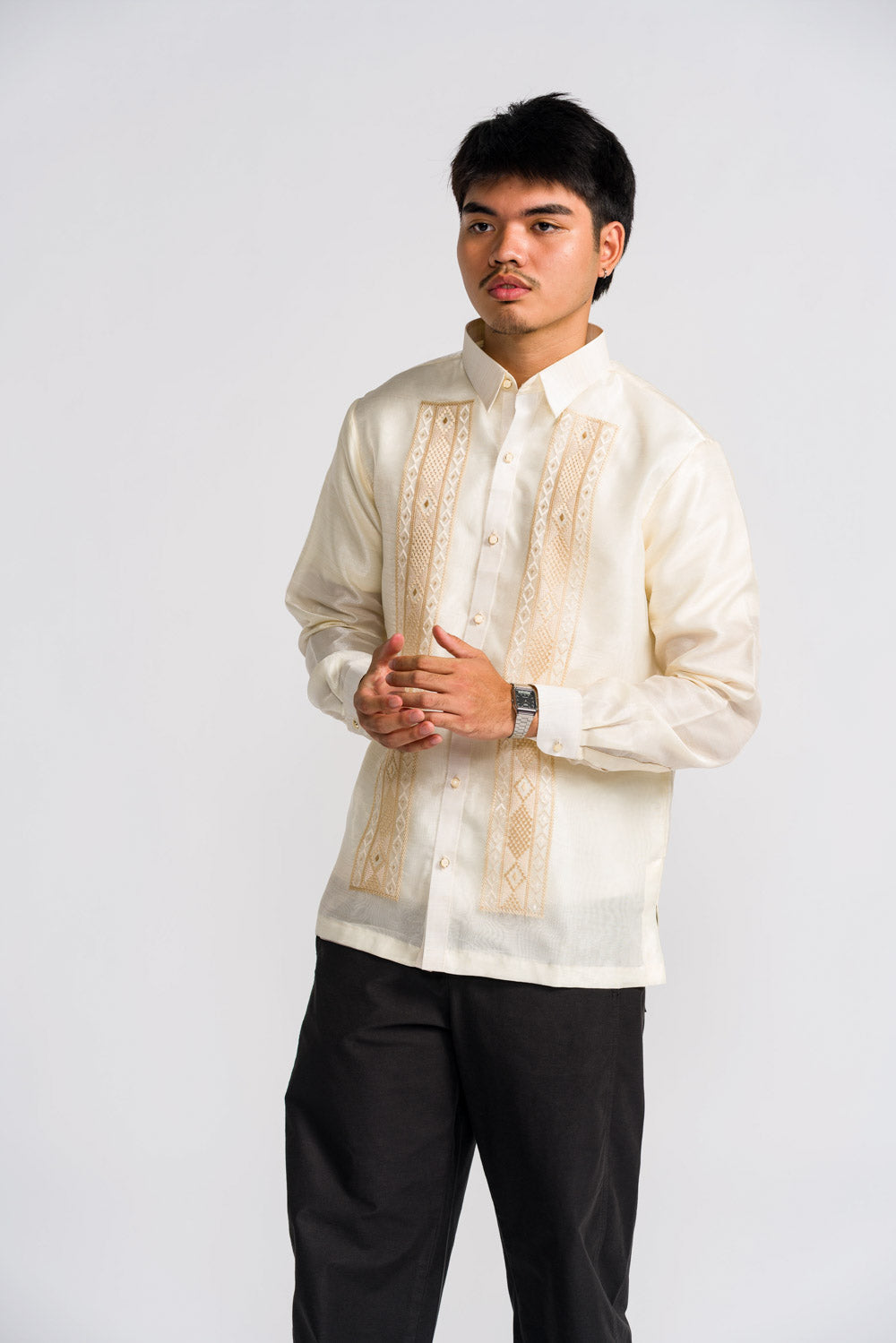 'Pedro' Barong Tagalog – Cream, Organza