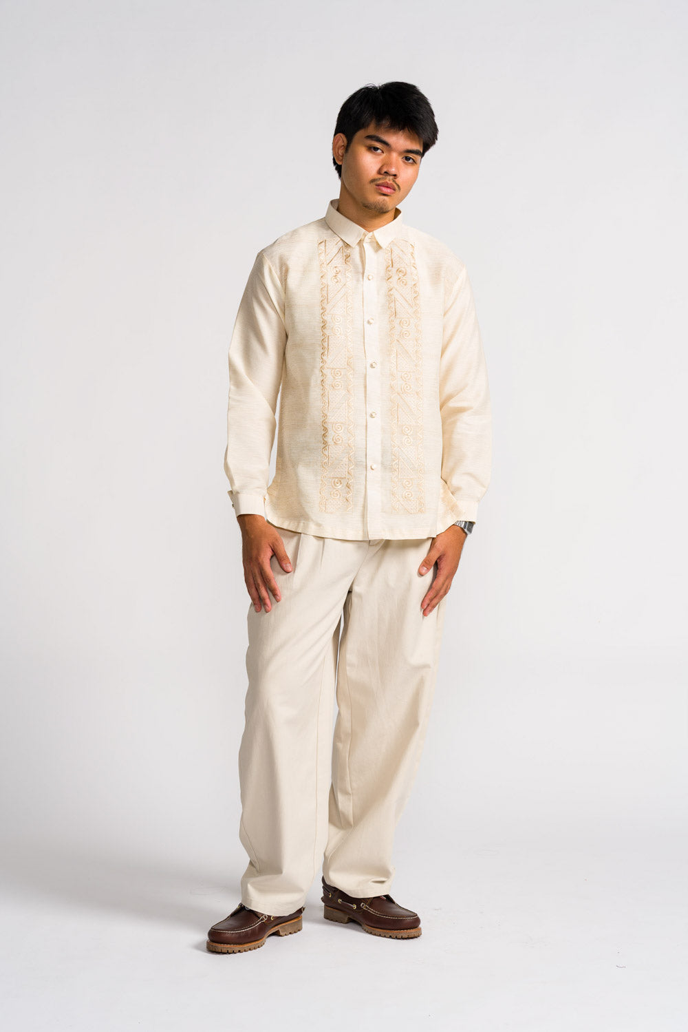 'Luciano' Barong Tagalog – Cream, Premium Jusilyn