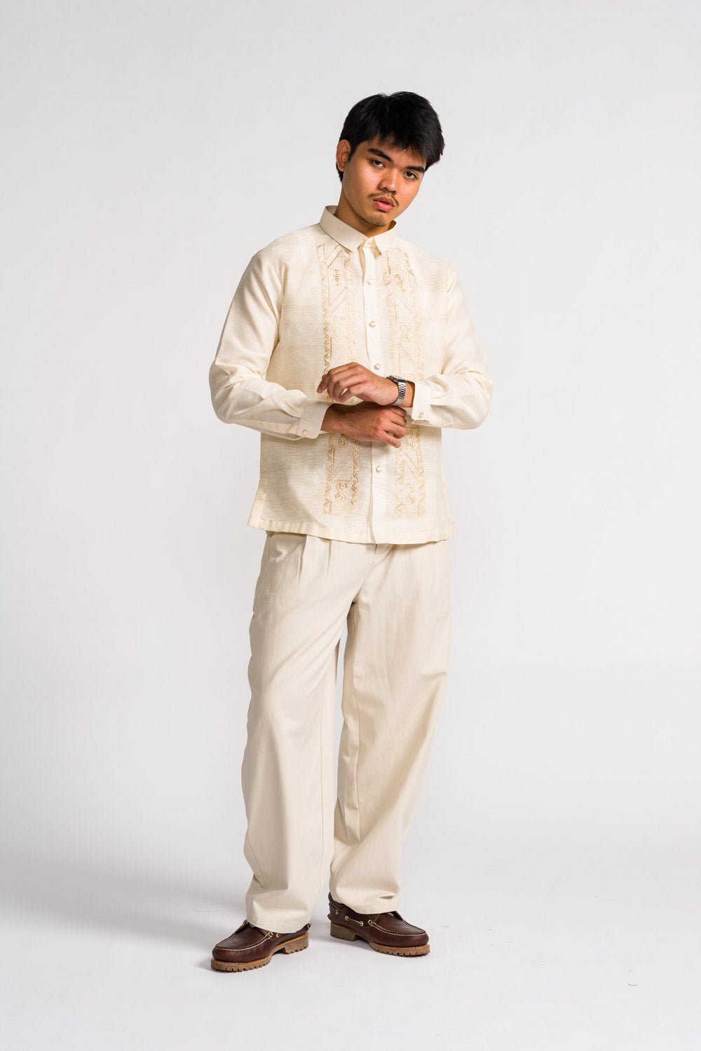 'Luciano' Barong Tagalog – Cream, Premium Jusilyn