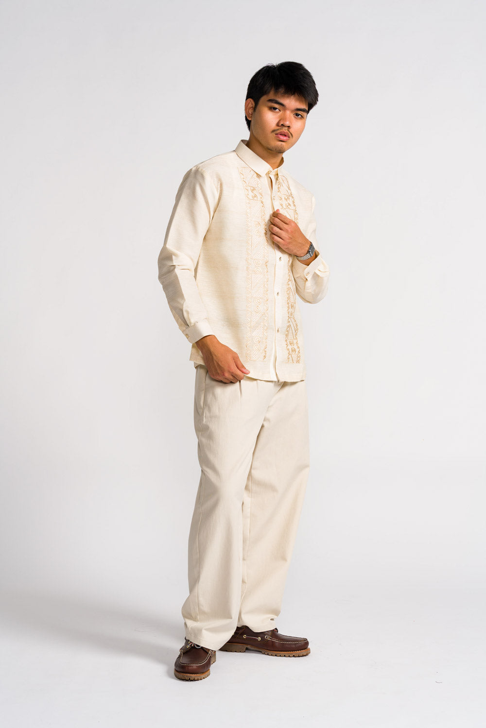 'Luciano' Barong Tagalog – Cream, Premium Jusilyn