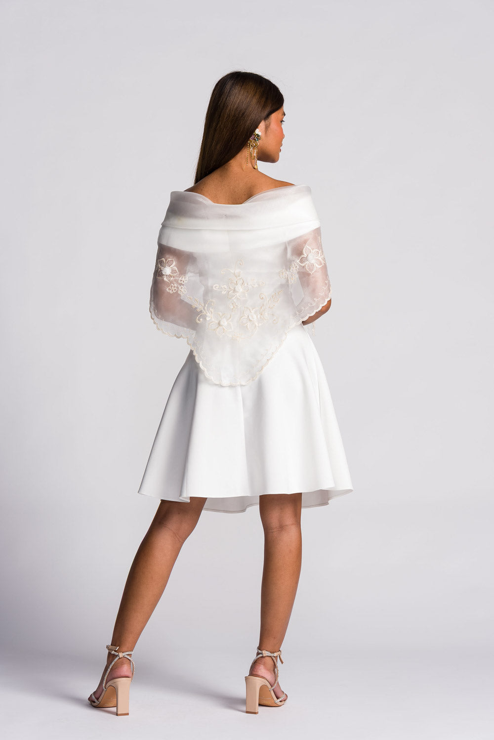 'Maria Clara' Filipiniana Alampay (Ivory White)