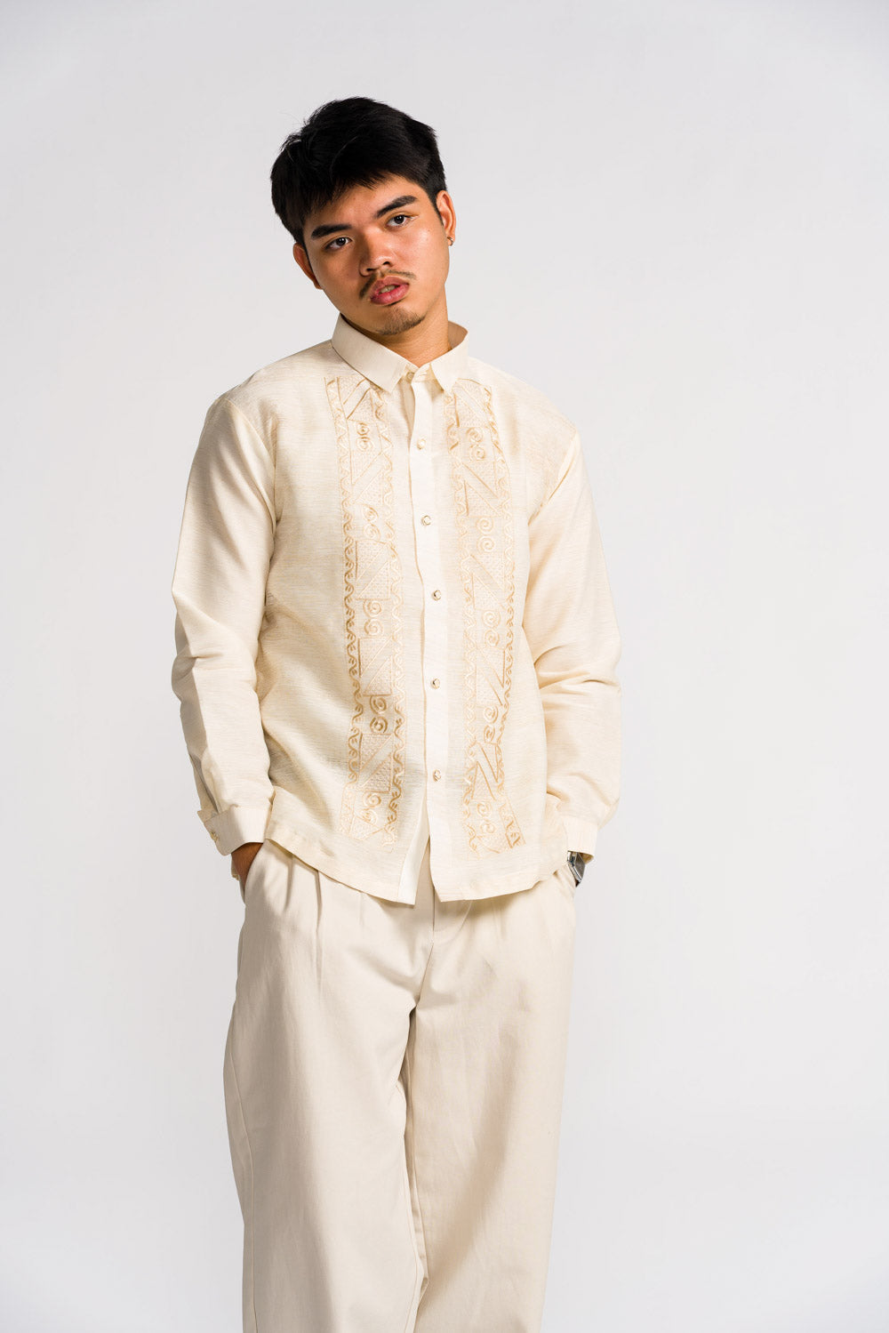 'Luciano' Barong Tagalog – Cream, Premium Jusilyn