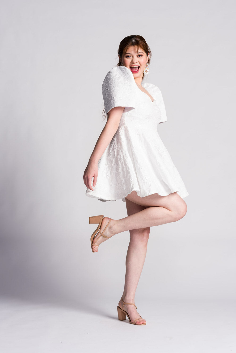 'Love' Mini Filipiniana Dress (Snow White)