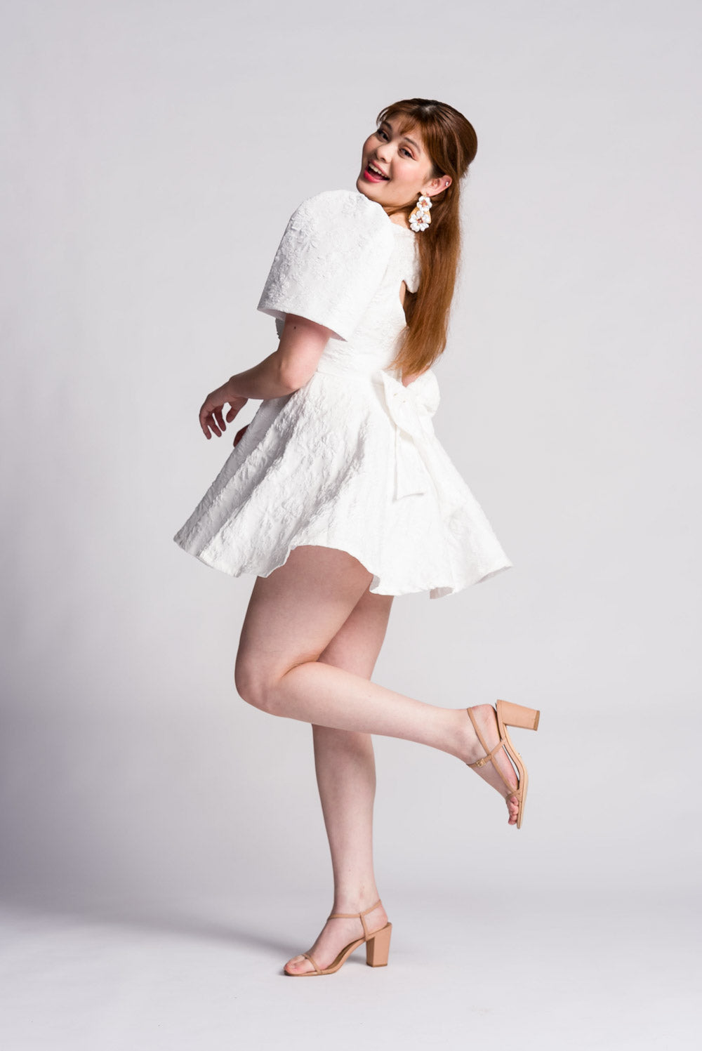 'Love' Mini Filipiniana Dress (Snow White)