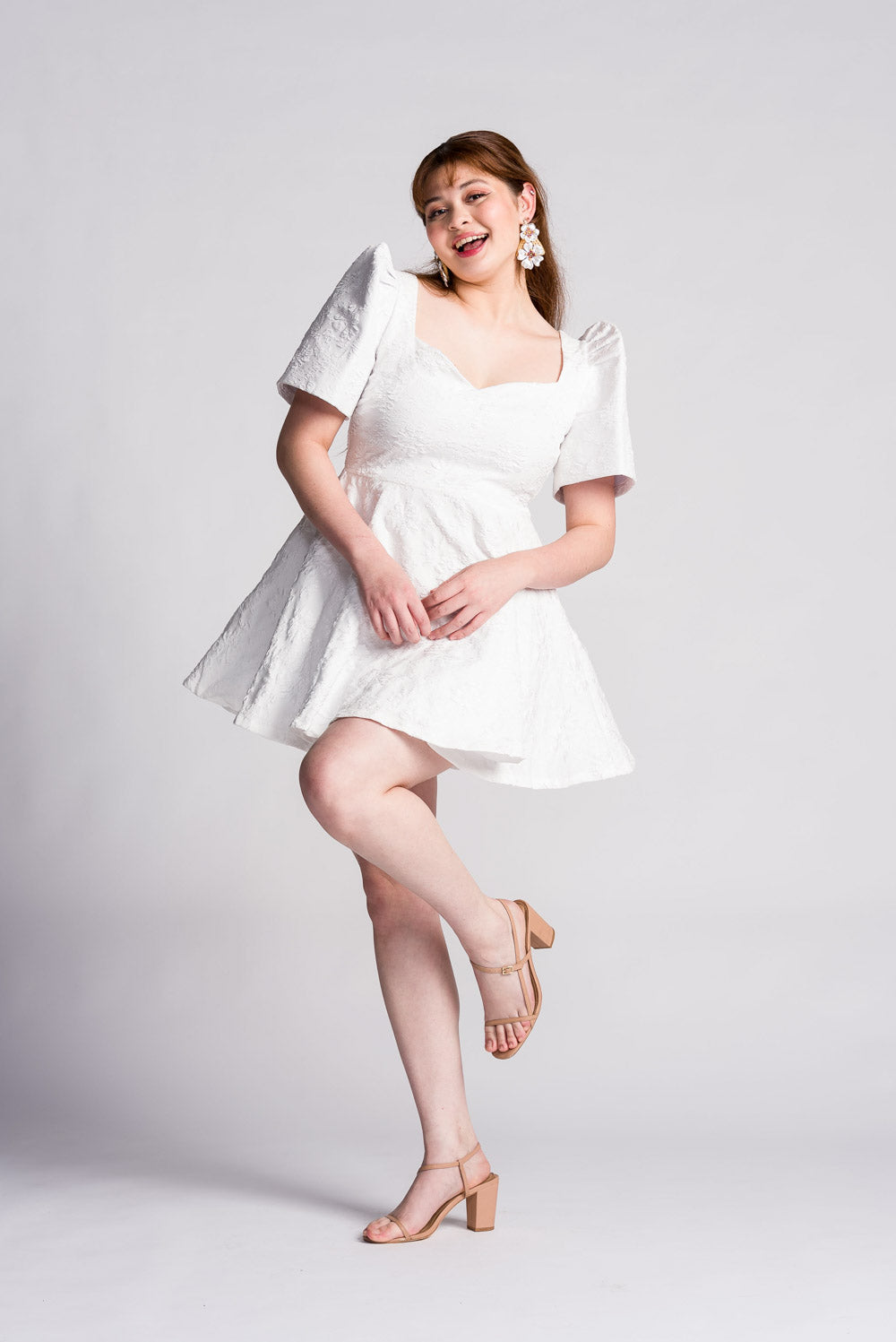 'Love' Mini Filipiniana Dress (Snow White)