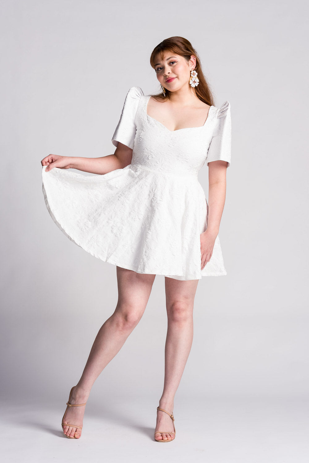 'Love' Mini Filipiniana Dress (Snow White)